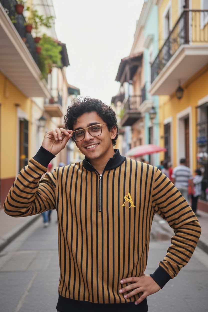 MENs STylish  Striped POLO Sweatshirt-Trendy casual Wear