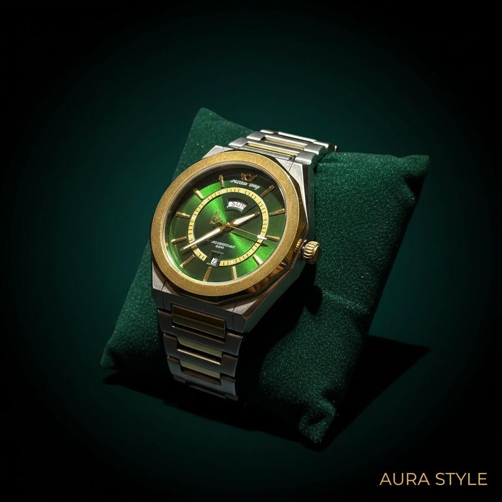 Aura Style Green Dial Premium Watch